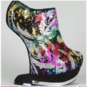 Limited Edition Multi/Silver Curved Heel Shoes